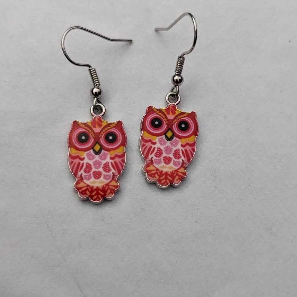 Colorful Owl Earrings